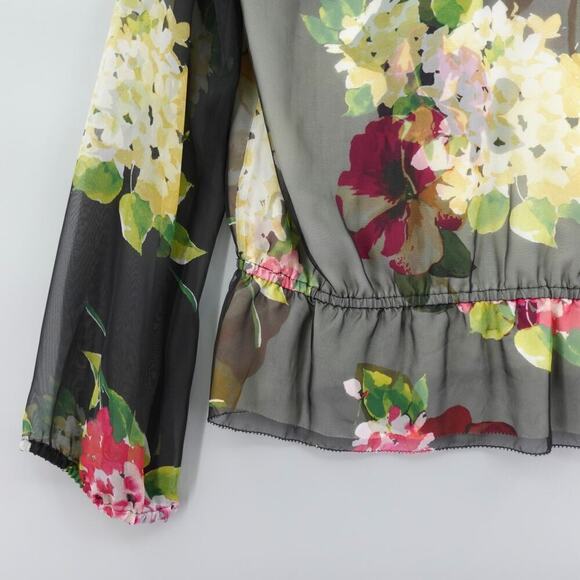 Lauren Ralph Lauren Georgette Blouse Medium Floral Sheer Bloomcore Fairy - Picture 10 of 16